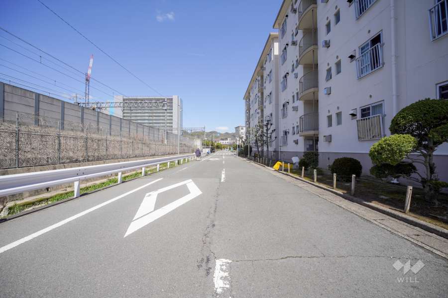 敷地西側の前面道路
