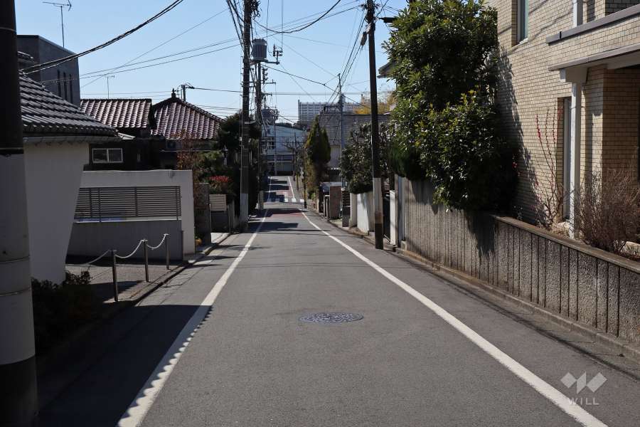 敷地東側の前面道路（北側から）