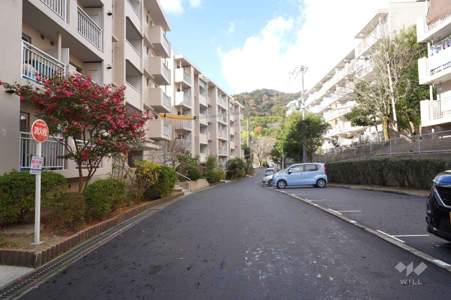 敷地北西側の前面道路