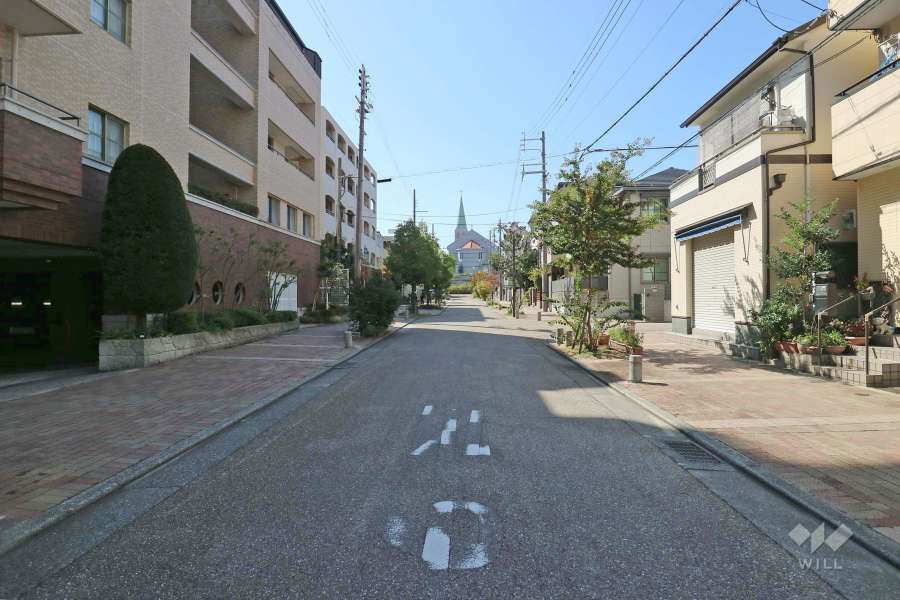 敷地北側の前面道路（東側から）