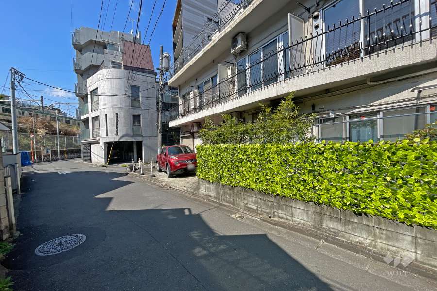 敷地南西側の前面道路（南東側から）