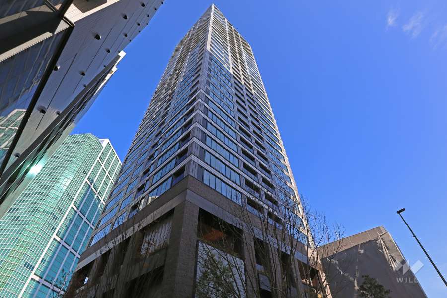 プレミストタワー白金高輪の外観（南西側から）