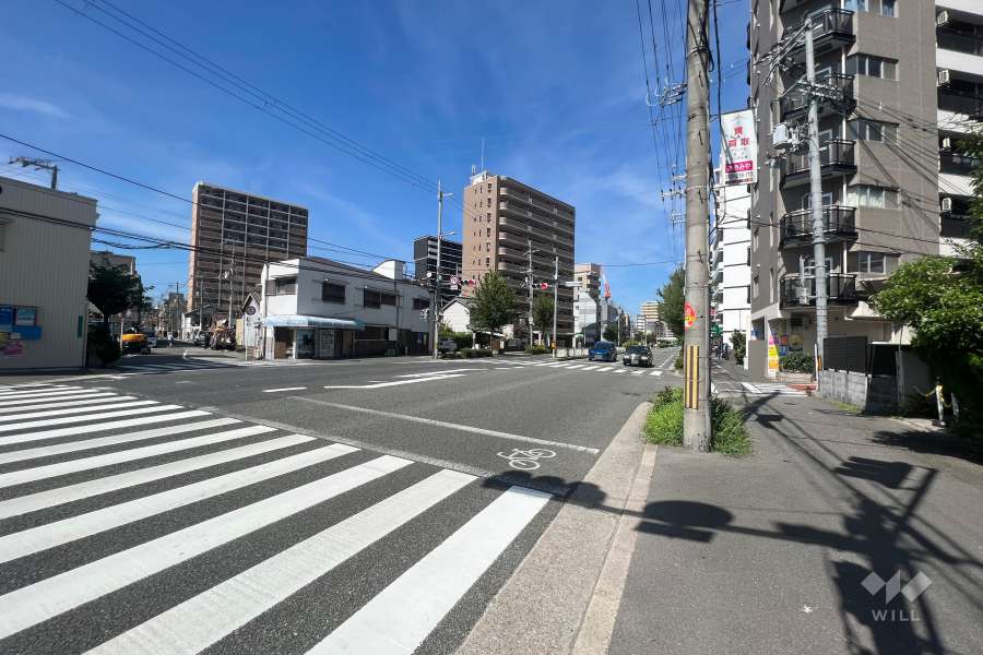 敷地北側の前面道路