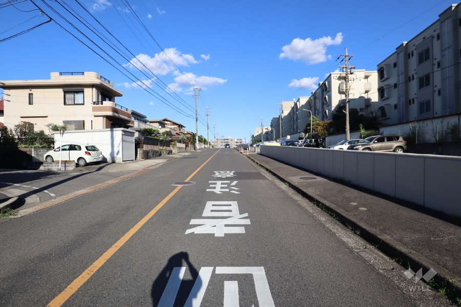敷地北側の前面道路（西側から）