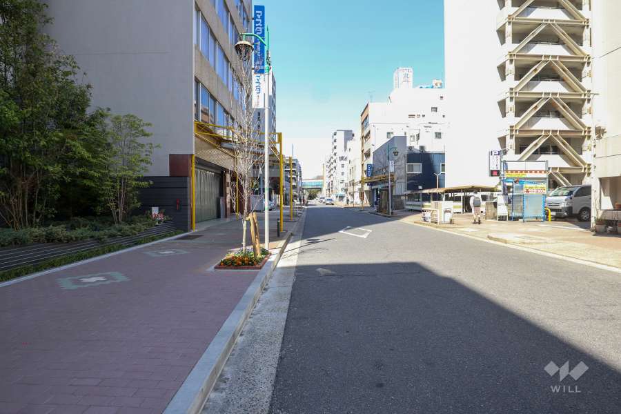 敷地東側の前面道路（南側から）