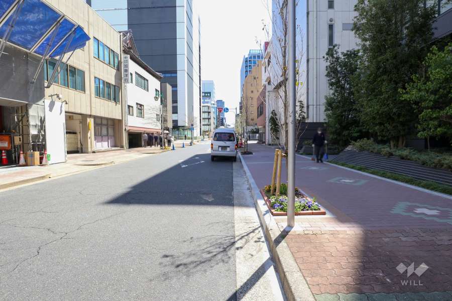 敷地東側の前面道路（北側から）