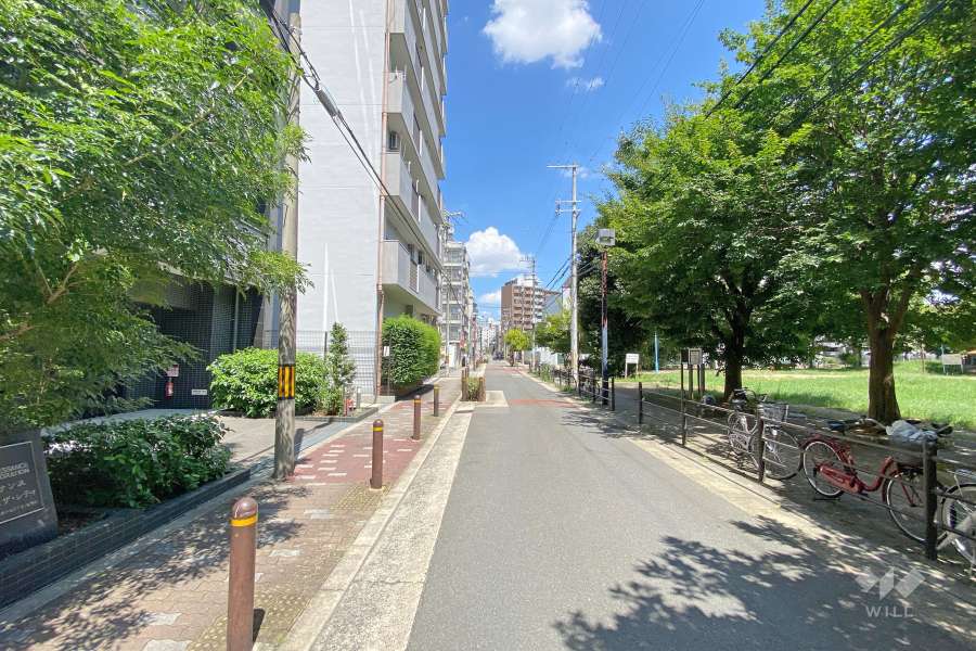 敷地北東側の前面道路