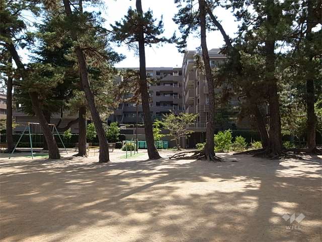 敷地北側の公園から見たステイツグラン甲子園口松並町