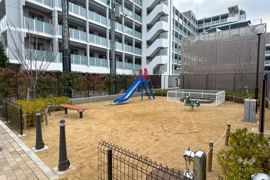 公園内には遊具が設置されています。