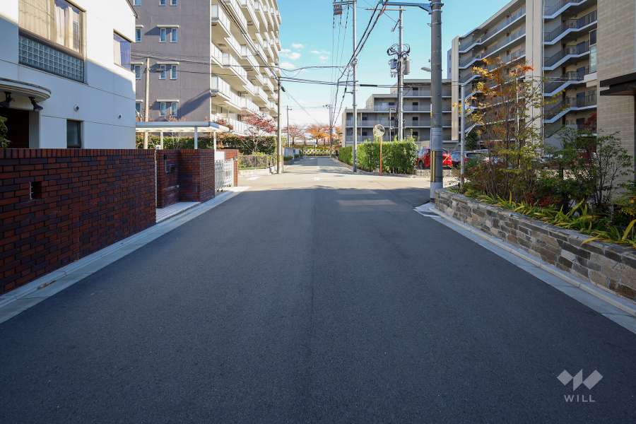 敷地北側の前面道路(西側から)