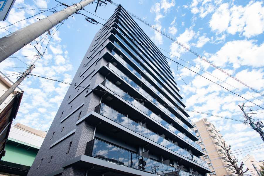 オープンレジデンシア東別院の外観（南西側から）