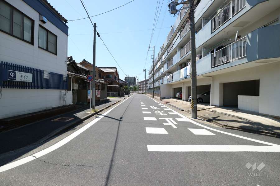 敷地南側の前面道路(東側から)