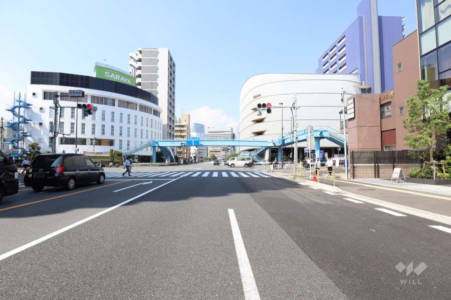 敷地西側の前面道路(南側から）