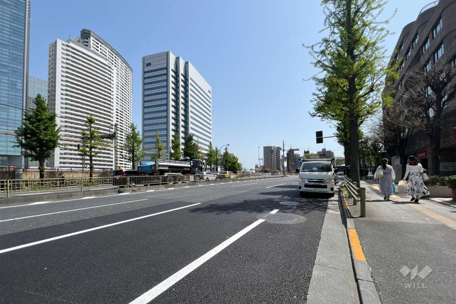 敷地の東側の前面道路（北側から）
