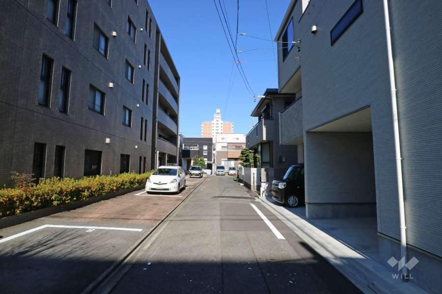 敷地の東側前面道路（南側から）