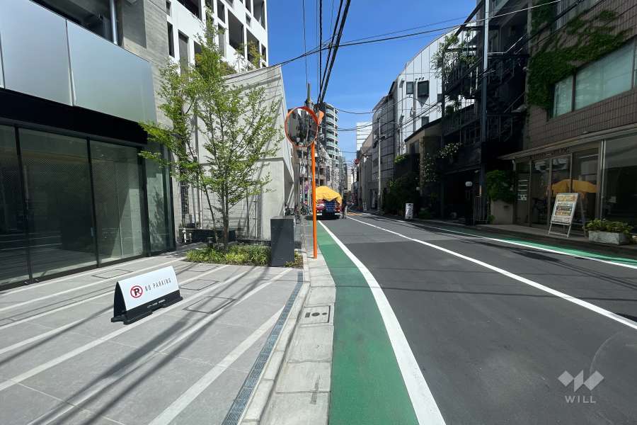 敷地南側の前面道路（西側から）