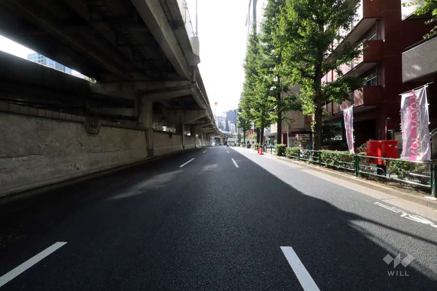 敷地東側の前面道路(北側から)