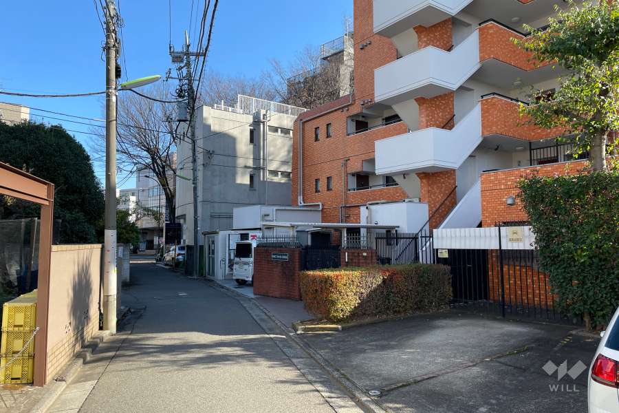 敷地北側の前面道路（西側から）