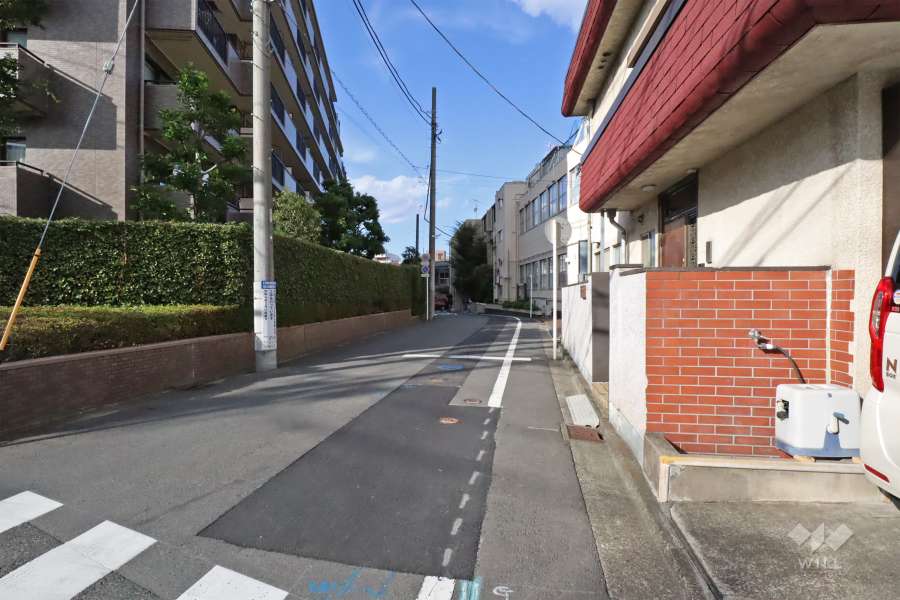 敷地東側の前面道路(南側から)