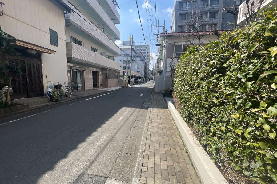 敷地南側の前面道路（東側から）