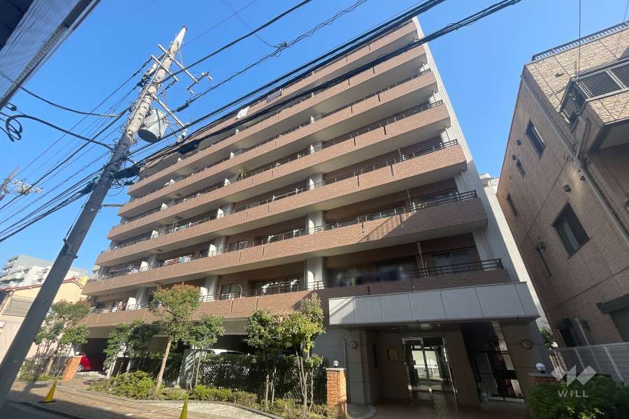 東急ドエルアルス新丸子の外観（南東側から）