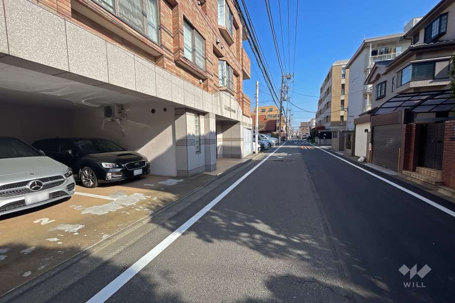 敷地東側の前面道路（南側から）