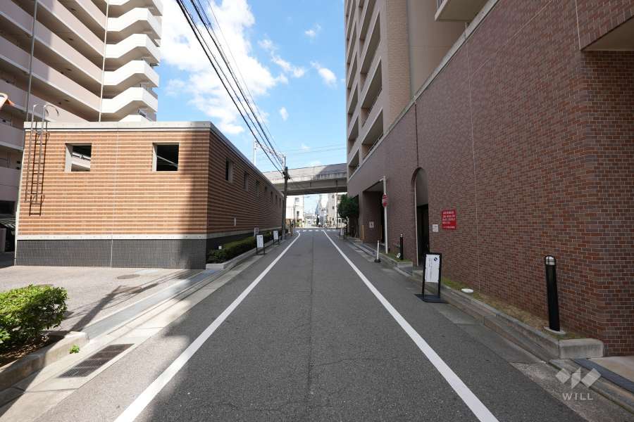 敷地西側の前面道路（南側から）