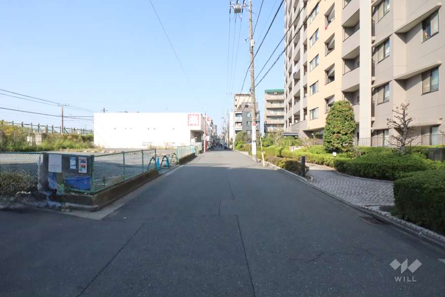 敷地西側の前面道路