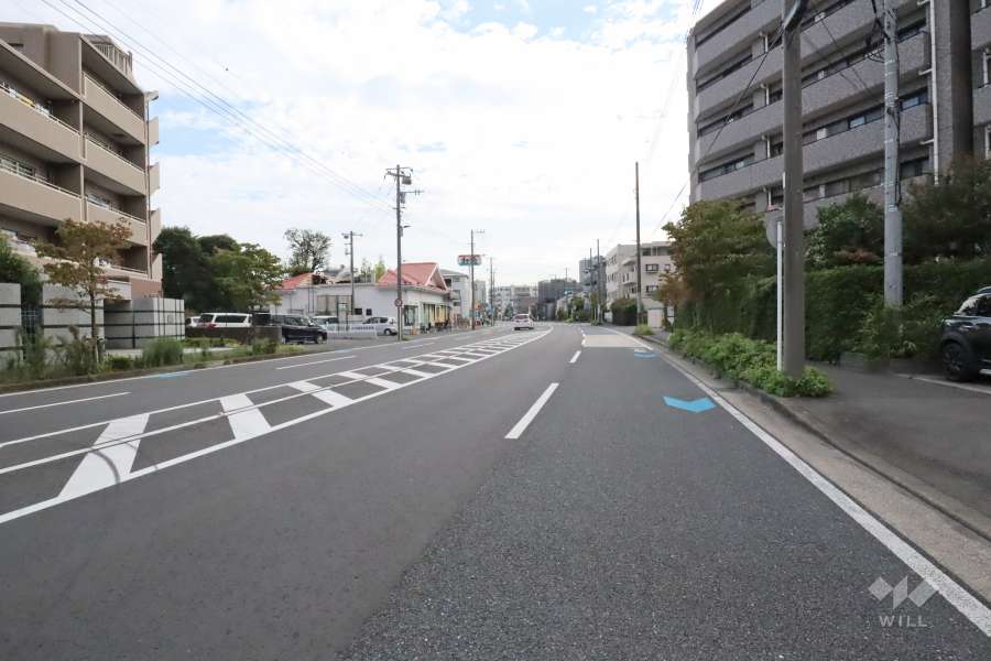 敷地西側の前面道路