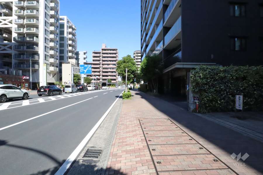 敷地西側の前面道路