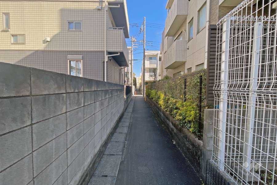 敷地の東側通路（南側から）