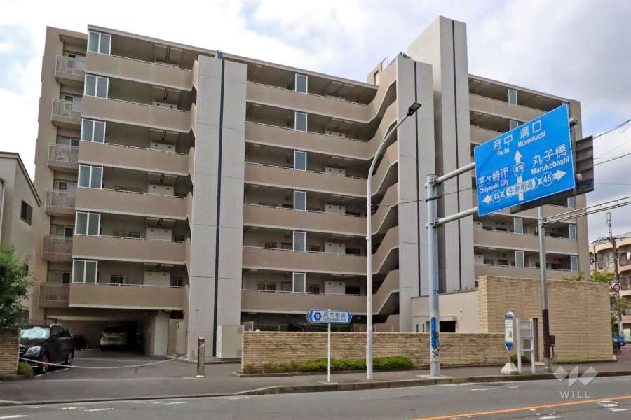 クレストフォルム武蔵小杉御殿町の外観（南東側から）
