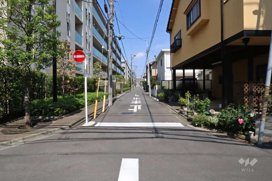 敷地東側の前面道路(南側から)