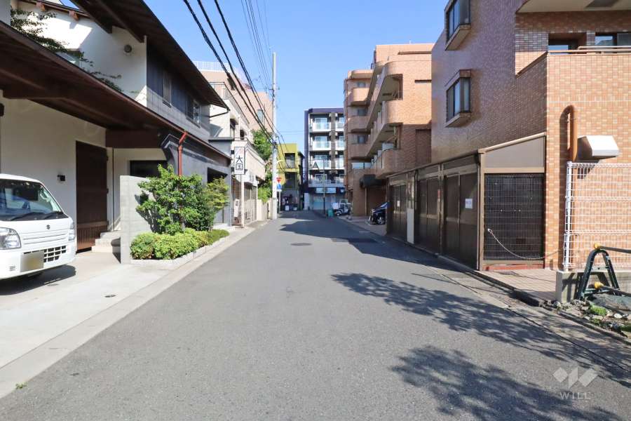 敷地北側の前面道路(西側から)