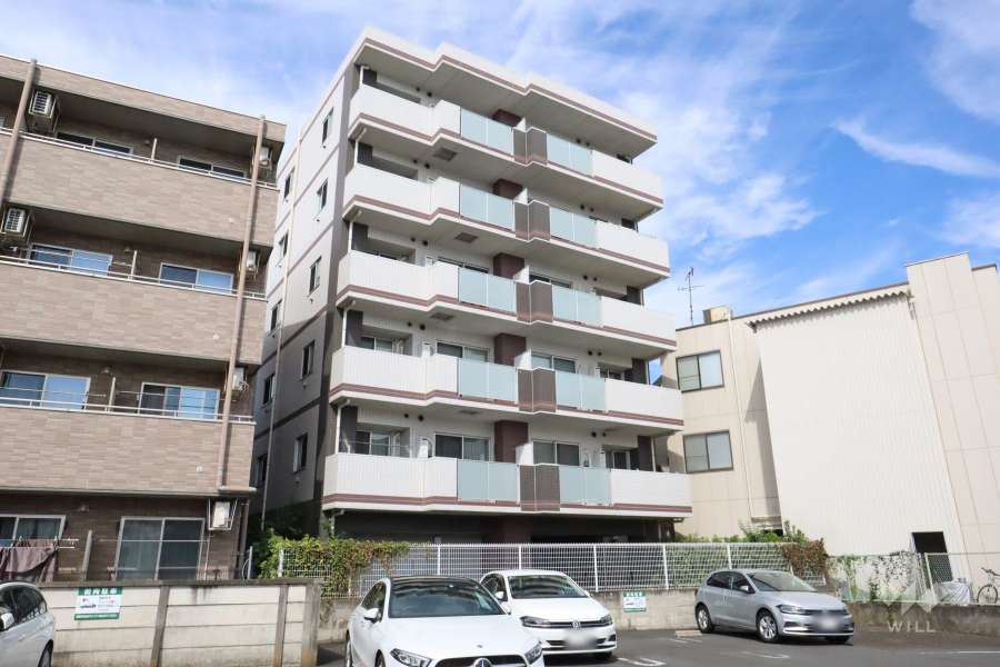 ベルジェンド武蔵中原の外観(南西側から)