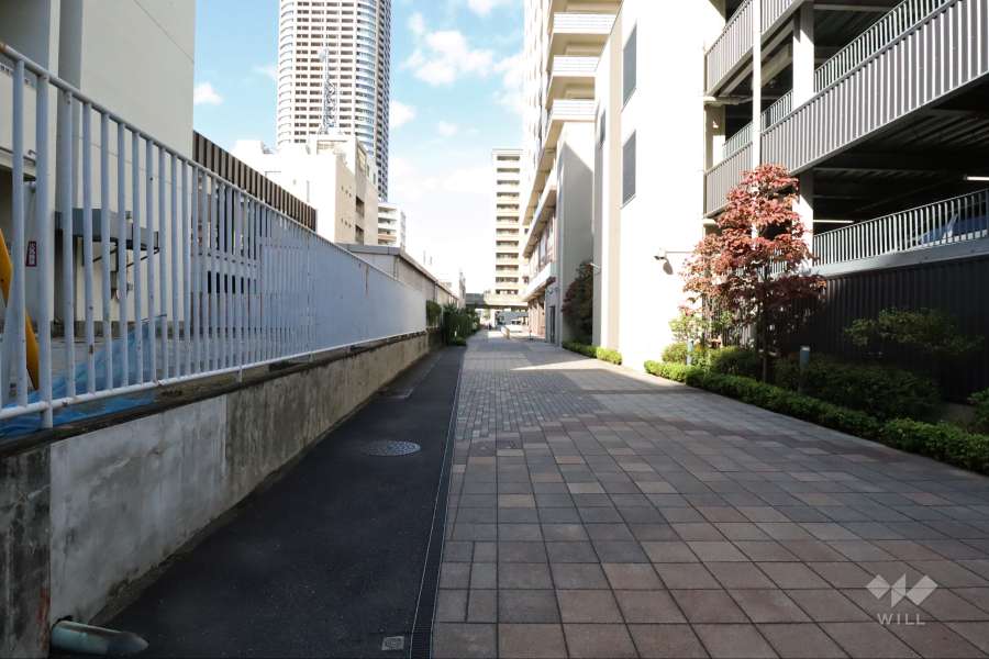 敷地西側の前面道路