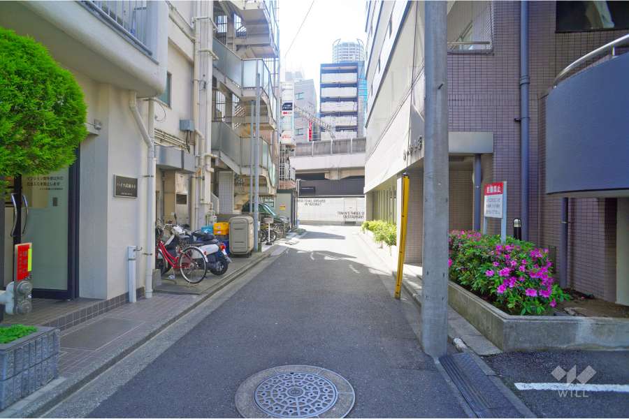 敷地北側の前面道路（東側から）