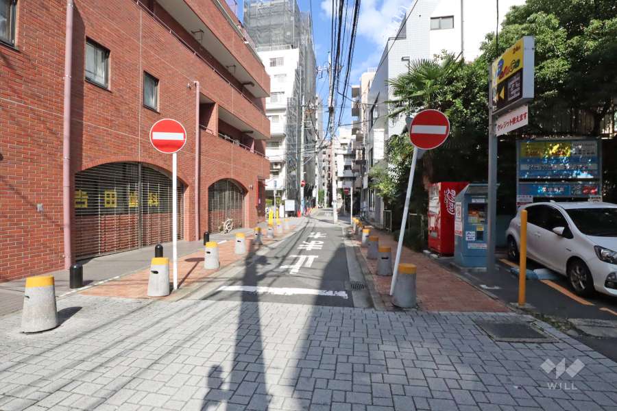 敷地東側の前面道路（南側から）