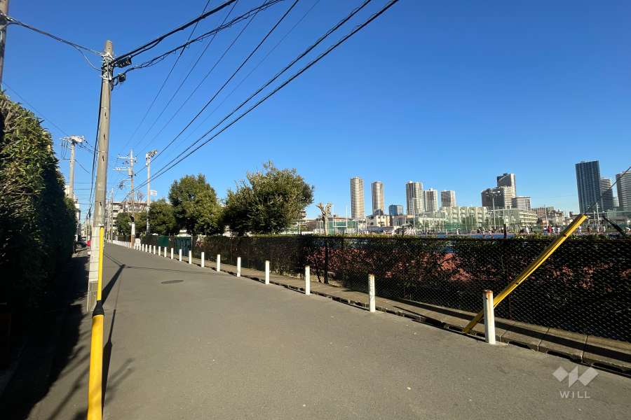 敷地東側の前面道路