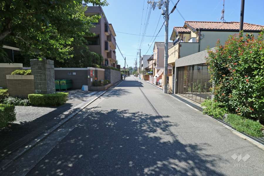 敷地北西側の前面道路（北側から）