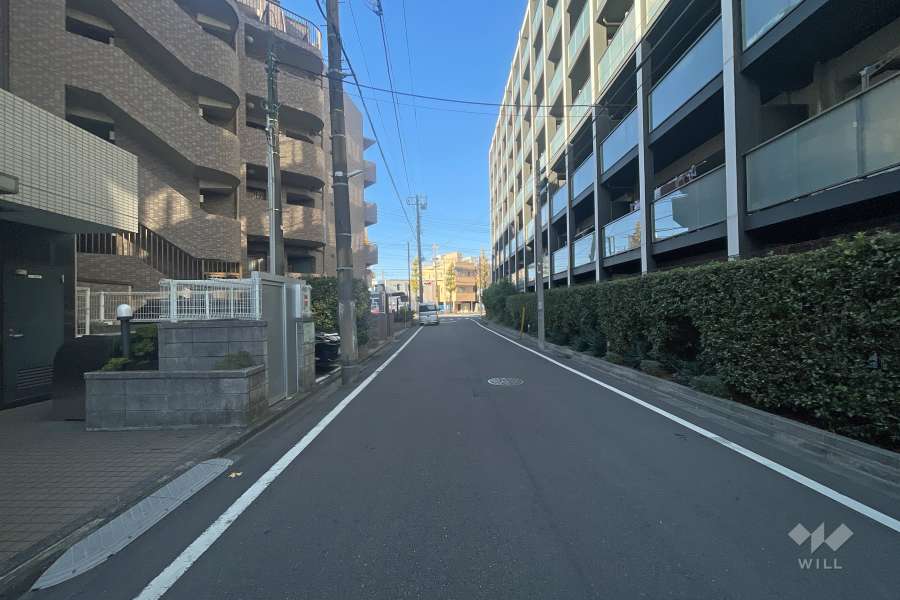 敷地の北側前面道路（東側から）