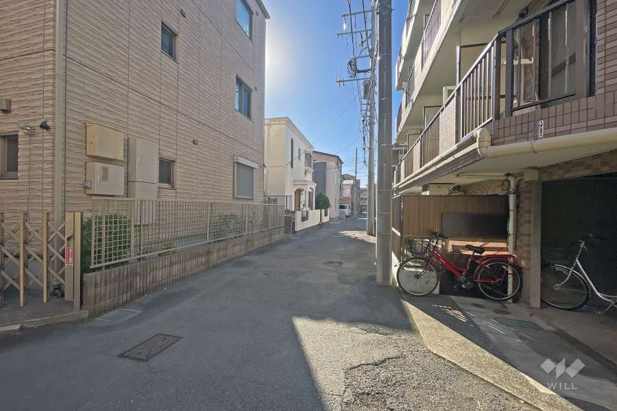 敷地の南側前面道路（東側から）