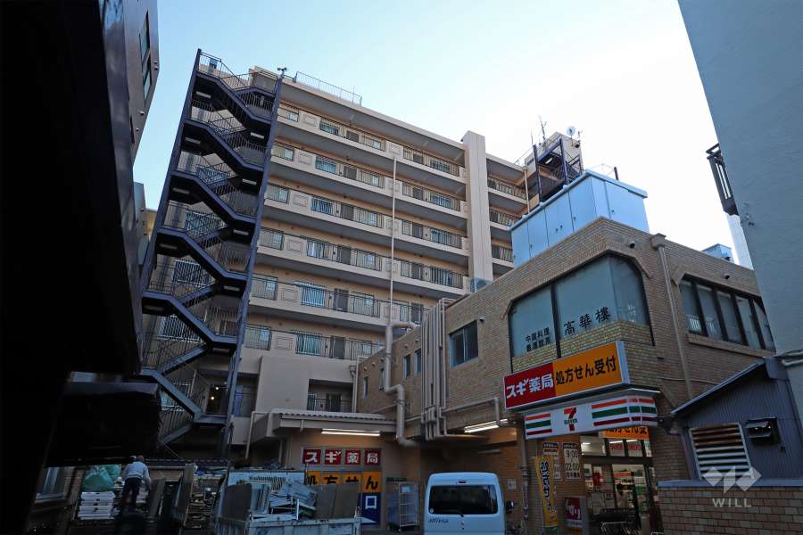 向河原シティハイツの外観(北東側から)