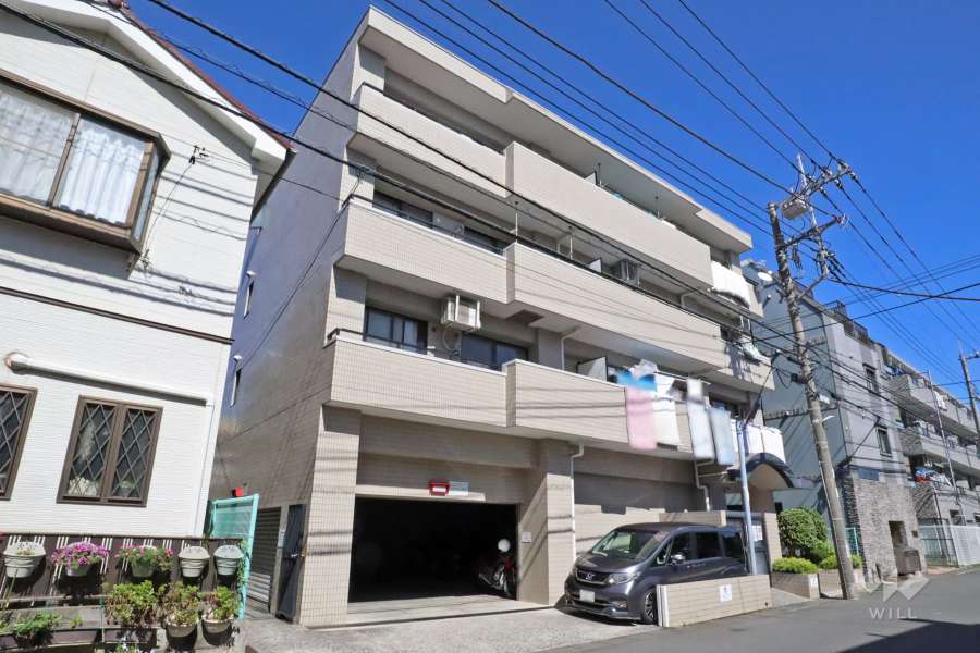 コスモ武蔵中原の外観（南西側から）