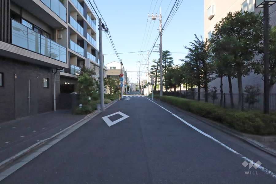 敷地西側の前面道路　