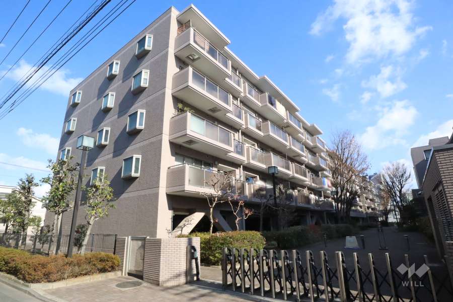 レシオン武蔵小杉A棟の外観(南西側から)　