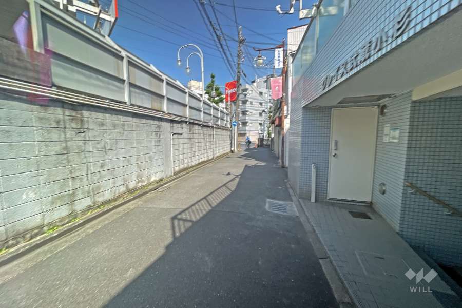 敷地南西側の前面道路（南東側から）
