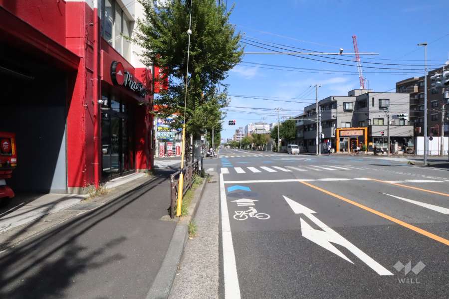 敷地東側の前面道路(南側から)