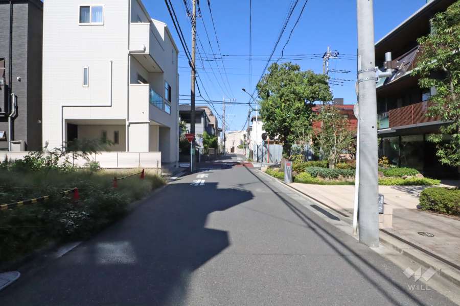 敷地西側の前面道路(南側から)