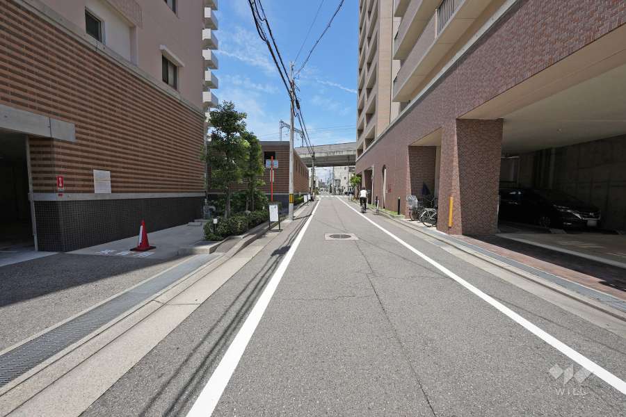 敷地東側の前面道路（南側から）